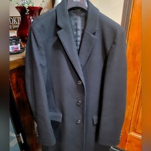 Hugo Boss 40R dark blue overcoat EUC